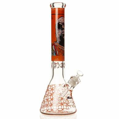 16" 9mm Orange Icons Glass Bong