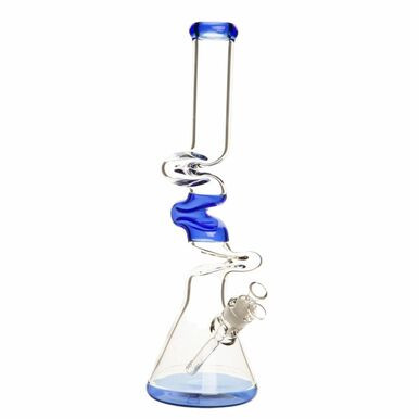 17" Squiggly Wiggly Glass Bong