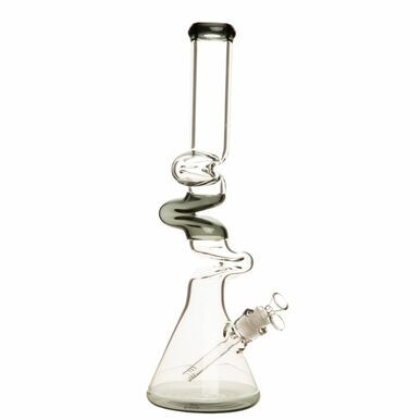 17" Squiggly Wiggly Glass Bong