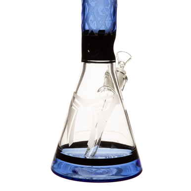 18" Titan Glass Red Indian Skull Bong Blue