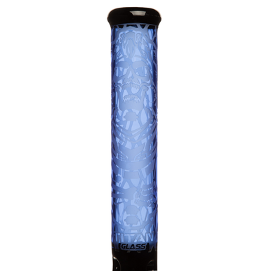 18" Titan Glass Red Indian Skull Bong Blue
