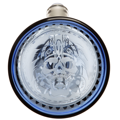 18" Titan Glass Red Indian Skull Bong Blue