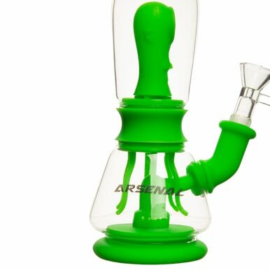 8" Monster Double-Filter Silicone Water Pipe