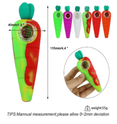 4" Carrot Silicone Hand Pipe