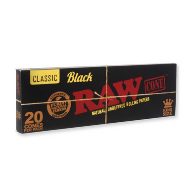 Raw Black King Size Pre Rolled Cone - 20 Pack