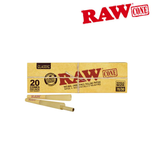 Raw Classic Single Size 70/30 Pre Rolled Cones - 12ct