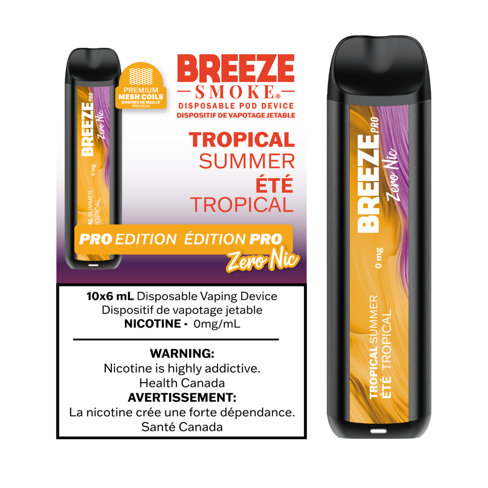 Breeze  Zero Nic 2000 Puffs Disposable Vape - 10ct