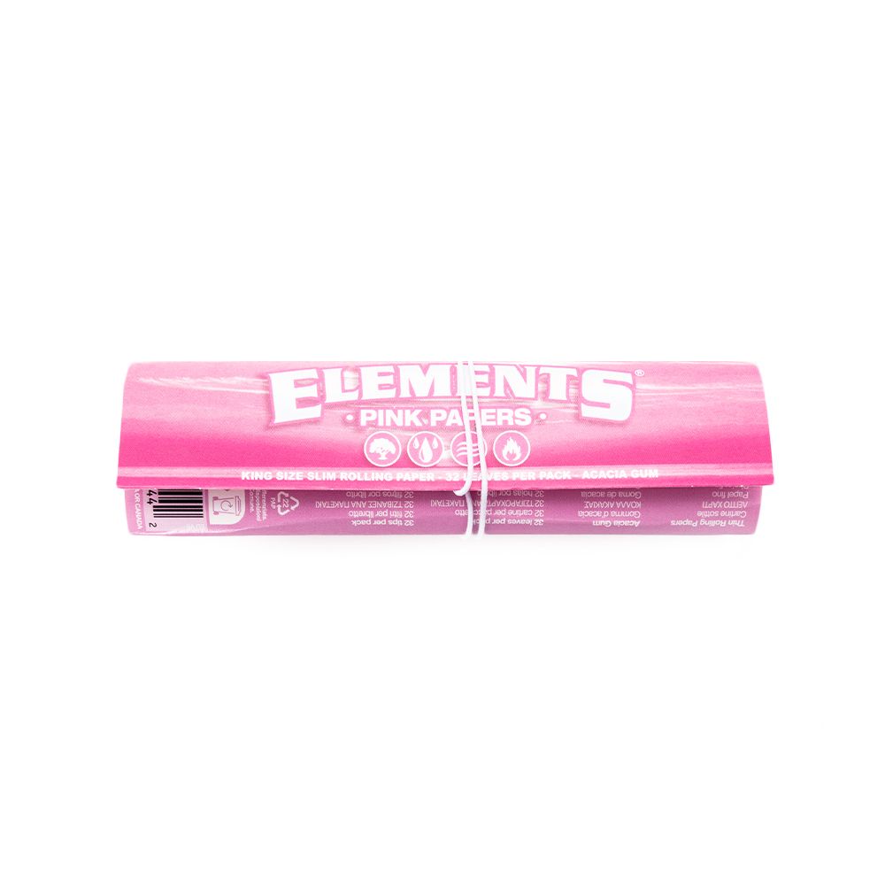 Elements Pink Connoisseur King Slim Rolling Paper + Tips - 24ct