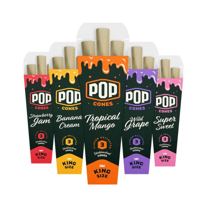 Pop King Size Unbleached Variety Pack Pre-rolled Cones - 25ct