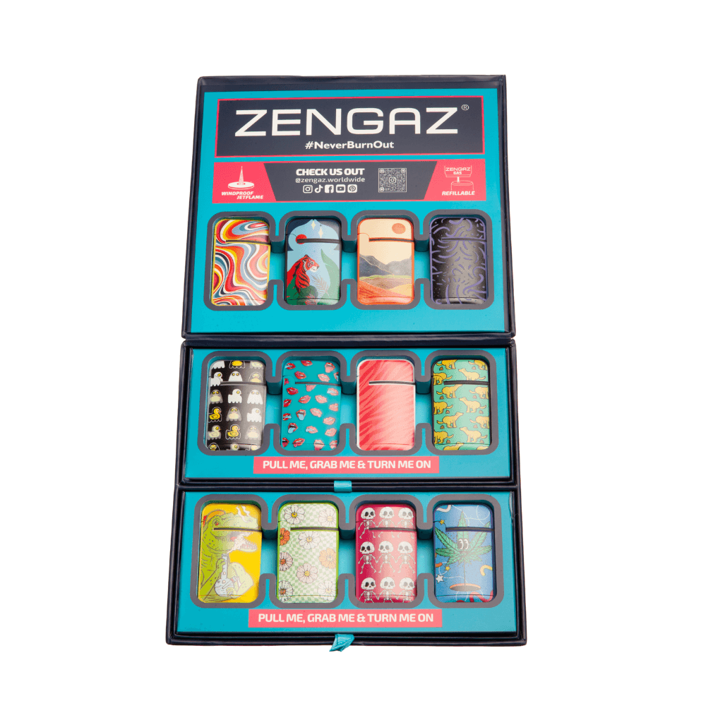 Zengaz Wing (ZL-13) Jet Rubberized Cube Lighters - 48ct