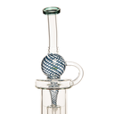 8.6" Striped Globe Recycler Rig With Banger