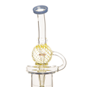 8.6" Striped Globe Recycler Rig With Banger