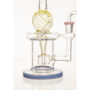 8.6" Striped Globe Recycler Rig With Banger