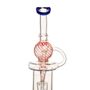 8.6" Striped Globe Recycler Rig With Banger