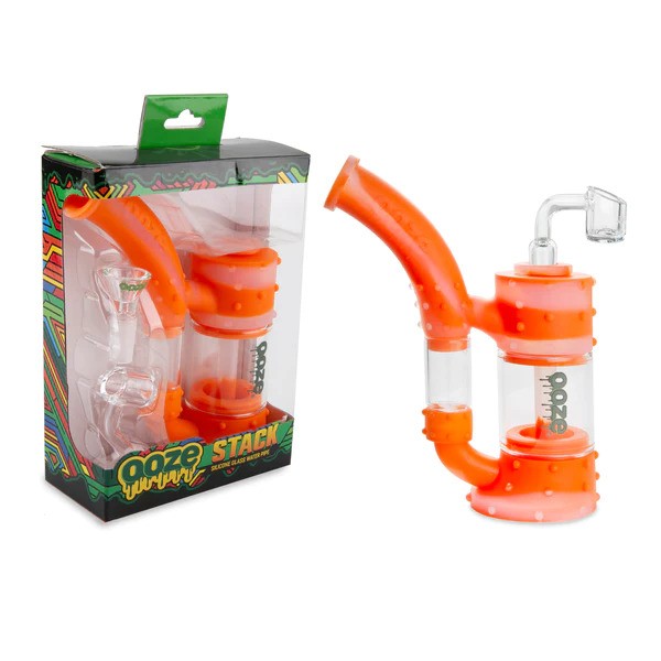 Ooze Stack Silicone Glass Water Bubbler and Dab Rig