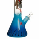 14" 7mm Aqua Blue Skeleton Glass Bong