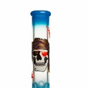 14" 7mm Aqua Blue Skeleton Glass Bong