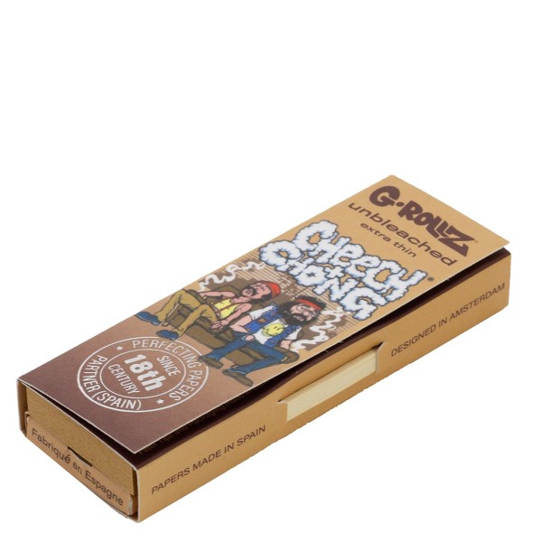 G-Rollz Cheech & Chong 'In da Chair' Unbleached  11/4 Rolling Papers + Tips - 24ct