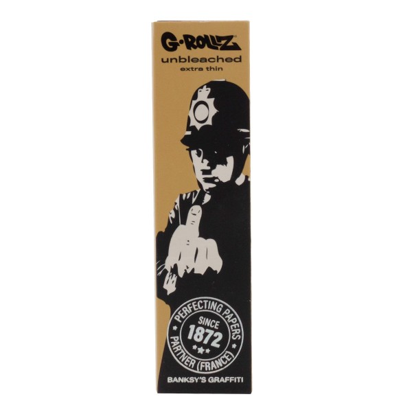 G-Rollz Banksy's Graffiti 'Rude Copper' Unbleached KS Slim Rolling Papers+Tips - 24ct