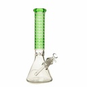 14" 7mm Deck Sandblasted Chrome Glass Bong