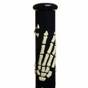 14" 7mm Etched Skeleton Hand Glass Bong