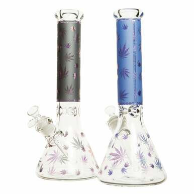 14" 7mm Leaf Glass Bong