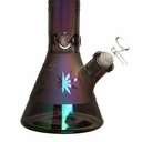 14" 7mm Leafy Scene Chrome Glass Bong