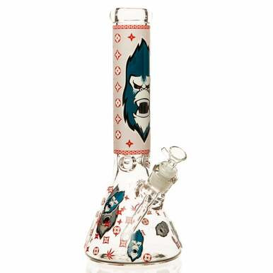 14" 7mm Monkey Glow in the Dark Beaker Bong