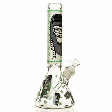 14" 7mm Monkey Glow in the Dark Beaker Bong