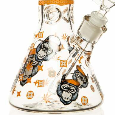 14" 7mm Monkey Glow in the Dark Beaker Bong