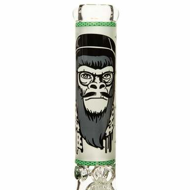 14" 7mm Monkey Glow in the Dark Beaker Bong