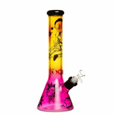 14" 7mm Nerd I Neon Chrome Glass Bong