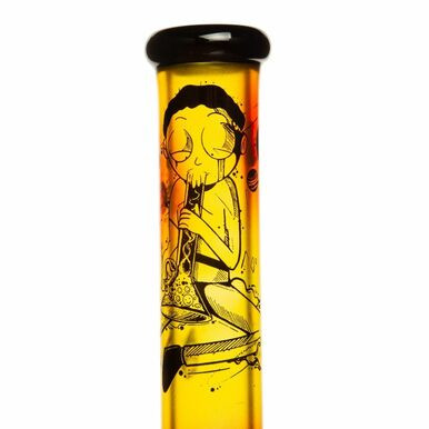 14" 7mm Nerd I Neon Chrome Glass Bong