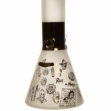 14" 7mm Nerd Sandblasted Chrome Glass Bong