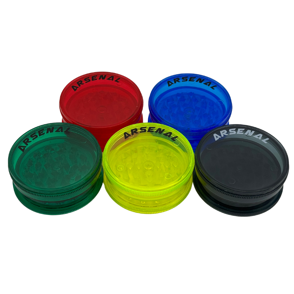 Arsenal Clear Neon 60mm 3-Pc Acrylic Grinder - 24ct