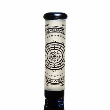14" Mandala Electric Blue Glass Bong