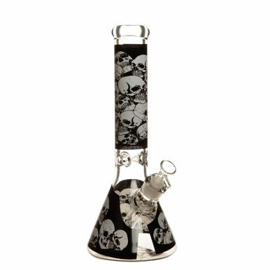 14" Omega Skull Glass Bong