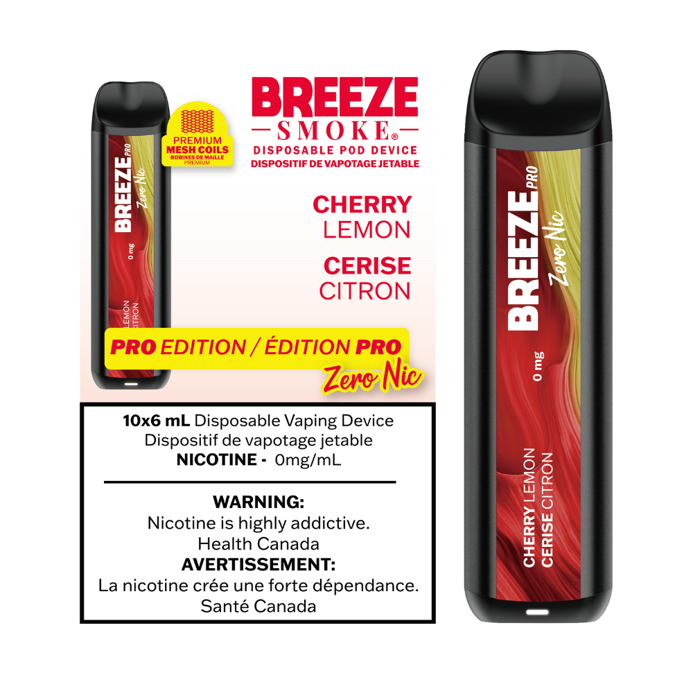 Breeze  Zero Nic 2000 Puffs Disposable Vape - 10ct