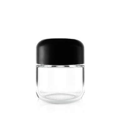 1oz Arched Glass Jar w/ Clear Black Cap - 160ct