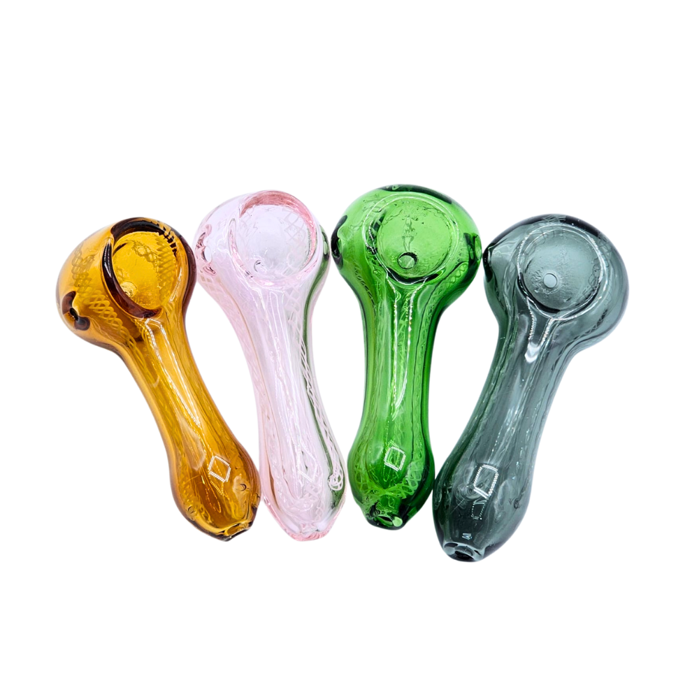 2.5" Fancy Colour Glass Hand Pipe - 20ct