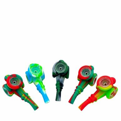 4" Silicone Sherlock Hand Pipe - 5ct