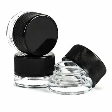 5ml Child Resistant Black Cap w/ Clear Glass Jar - 480ct