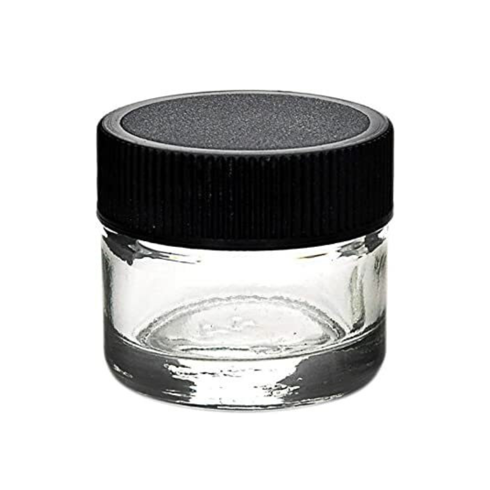 5ml Screw Black Cap w/ Clear Glass Jar - 350ct