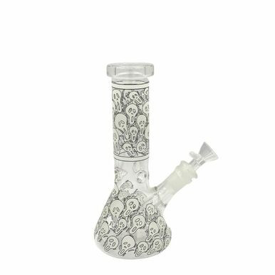 8" 5mm Glow In The Dark Print Bong
