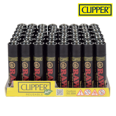 Clipper RAW Black Series Lighters - 48ct