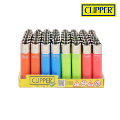 Clipper Solid Fluorescent Lighters  - 48ct
