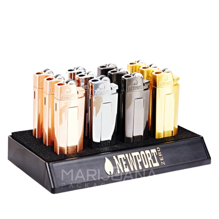 *BFS* Newport Zero Wheel Metal Torch Lighter - 12ct