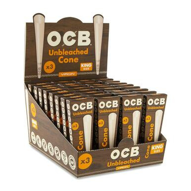 OCB Virgin Unbleached King Size Cones - 32ct