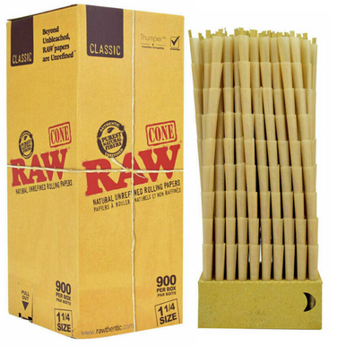 RAW Classic 1 1/4 Pre-Rolled Cones - 900ct