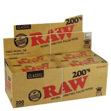RAW Natural King Size Slim 200s Rolling Papers - 40ct